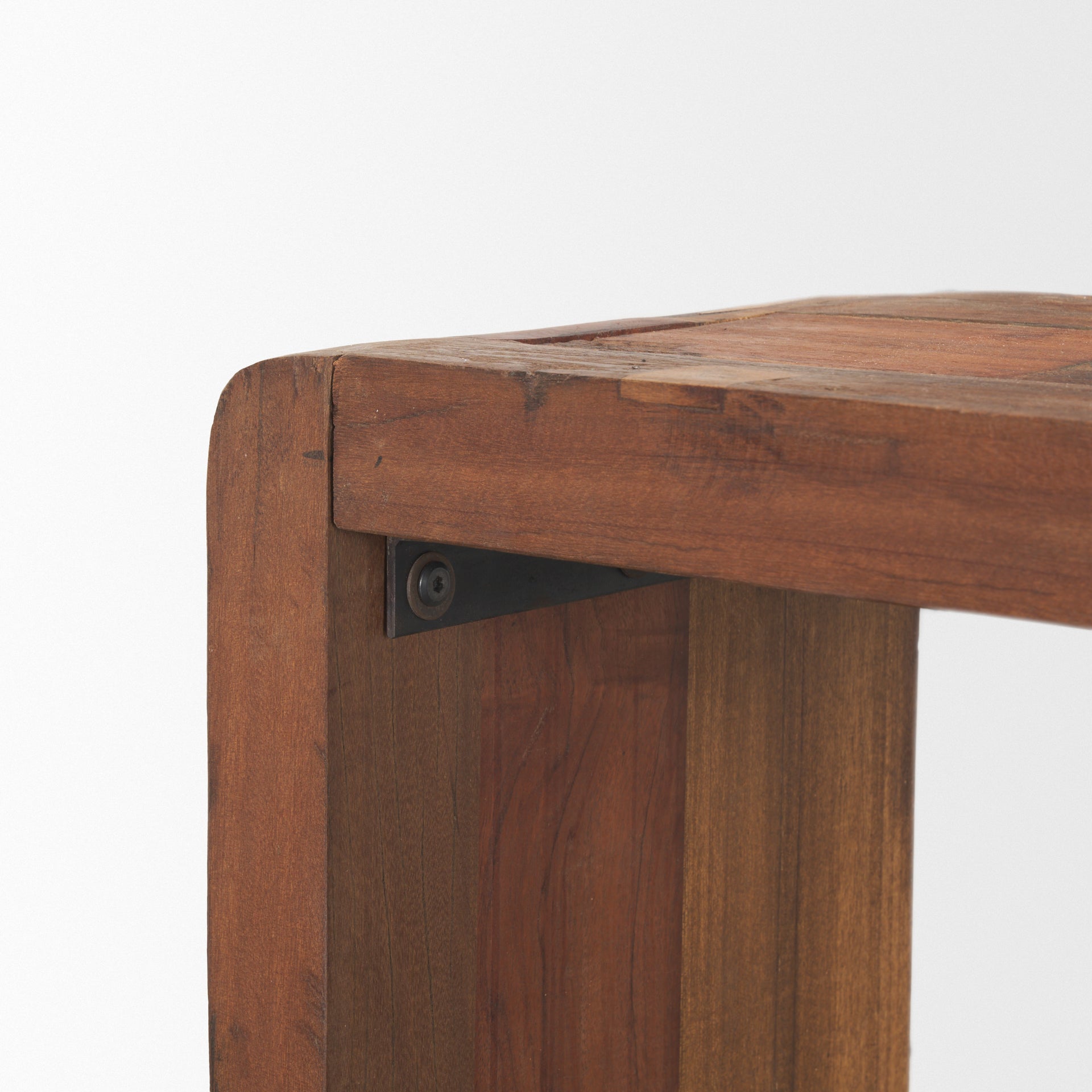 Estelle Rustic Brown Reclaimed Wood Console Table shown from another angle.