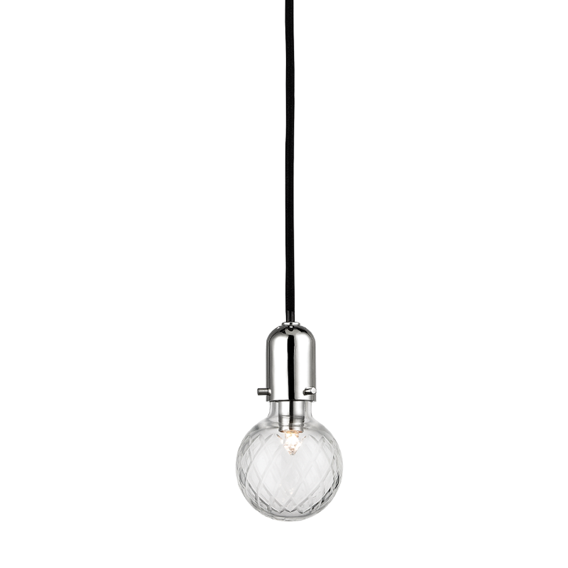Marlow Pendant 3.5" in polished nickel shown from a second angle to highlight the shade shape and metal detail.