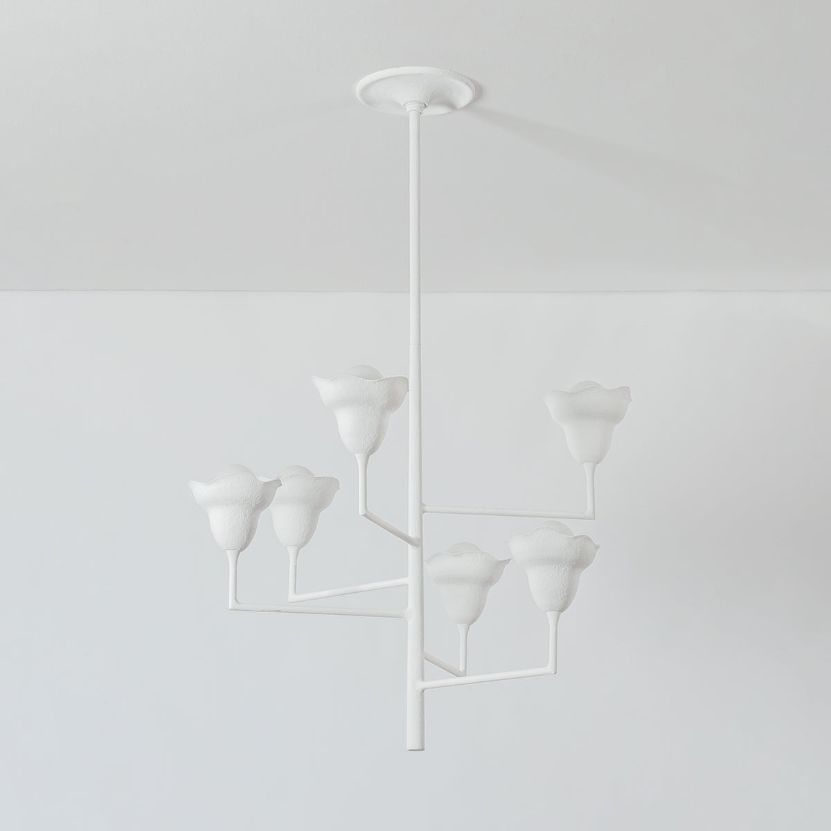 Alora Chandelier 32" shown from the front to reveal the frame, arms, and shade detail.