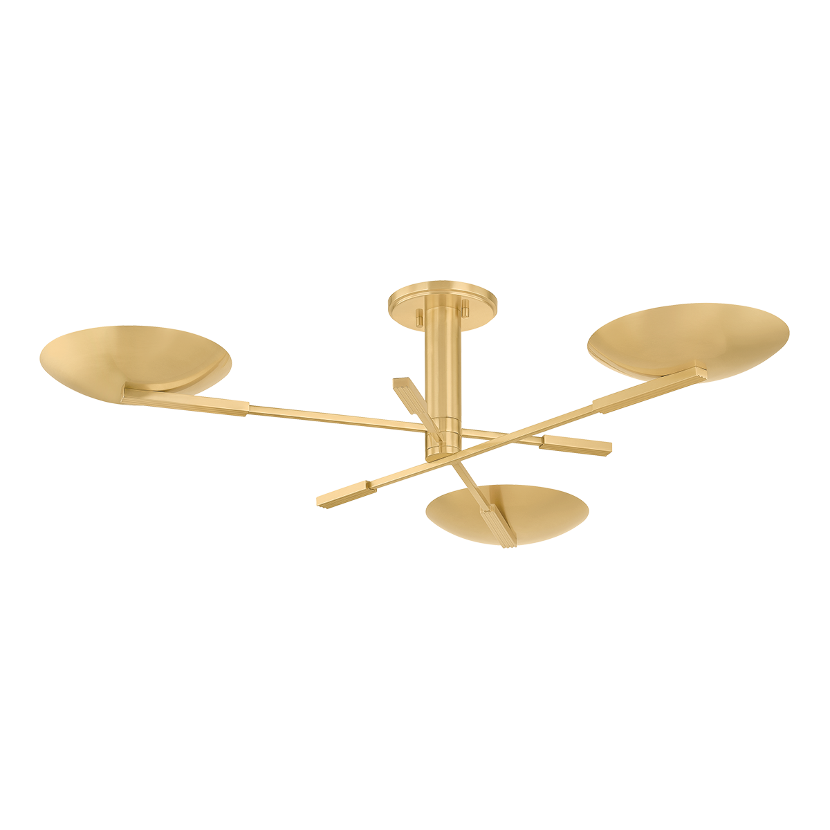 Johnson Semi Flush in aged brass — a Hudson Valley close-to-ceiling for hallways, bedrooms, and entryways at Laurie Yapp Home.