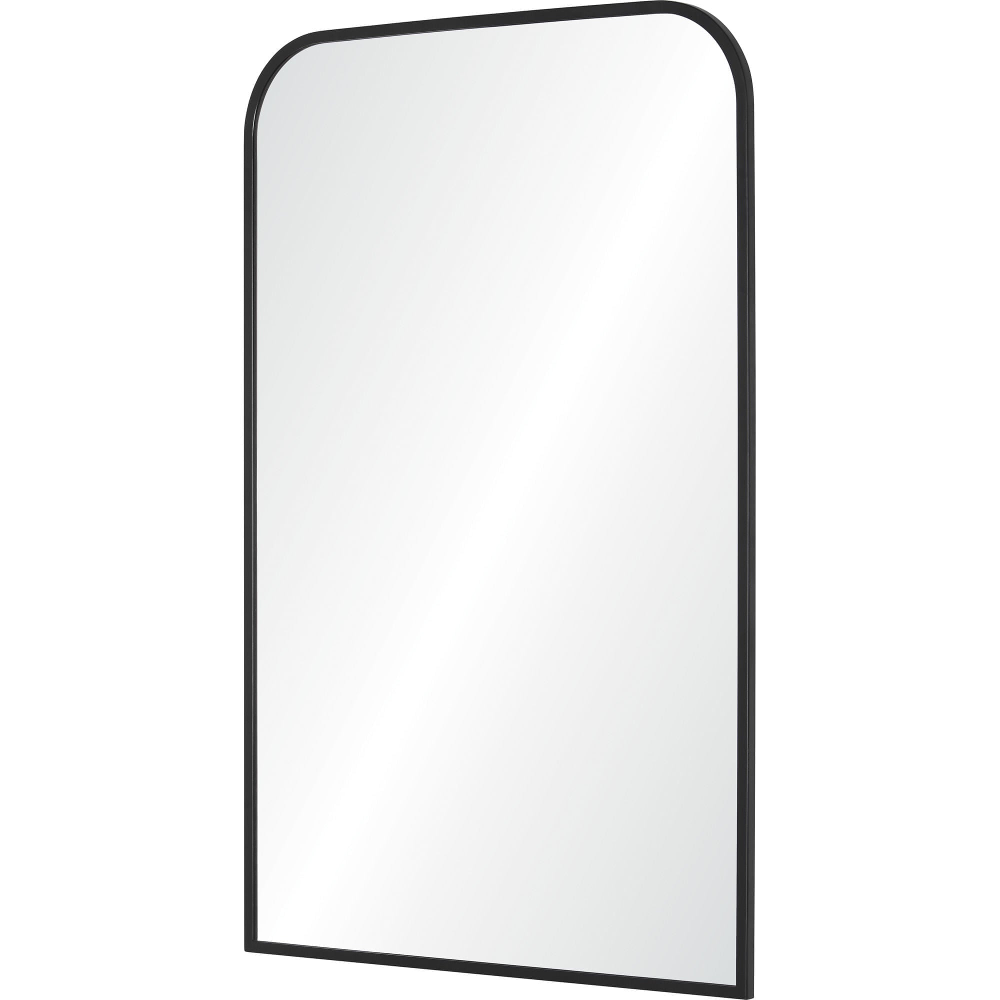 Ammar mirror showcasing a black rounded frame and clear reflective surface, front view.