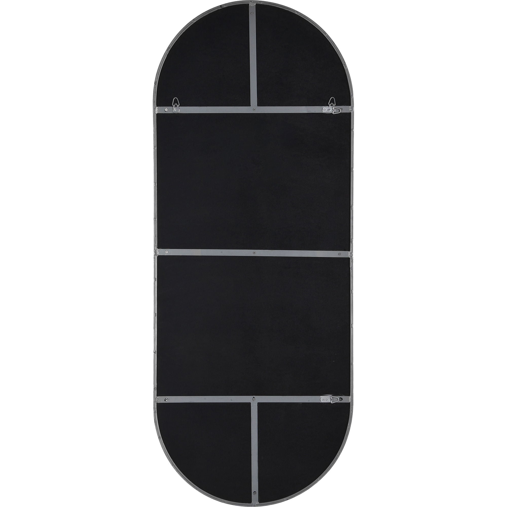 Back view of Marius mirror by Renwil, showing black backing with mounting options.