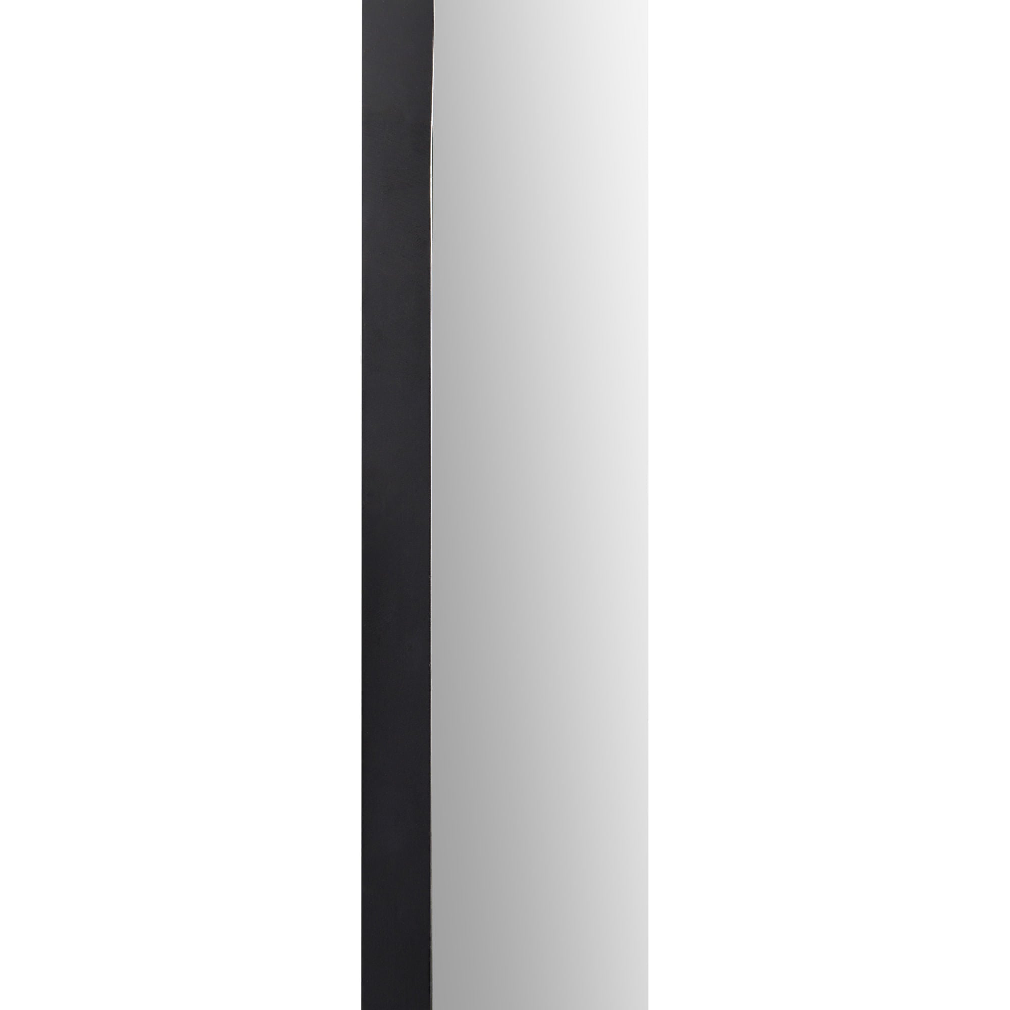 Webster mirror side view highlighting the sleek black frame and smooth reflective surface.