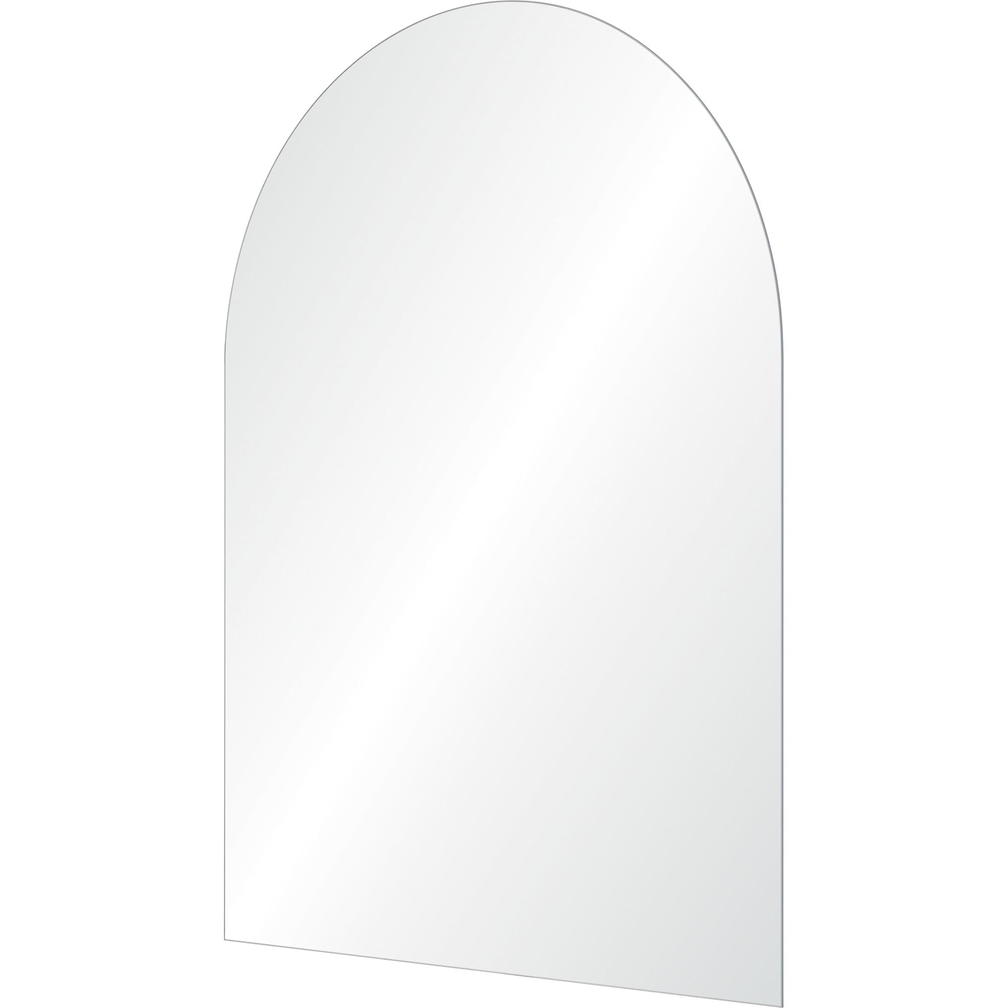 Aldrin mirror with an arched top, featuring a clear reflective surface.