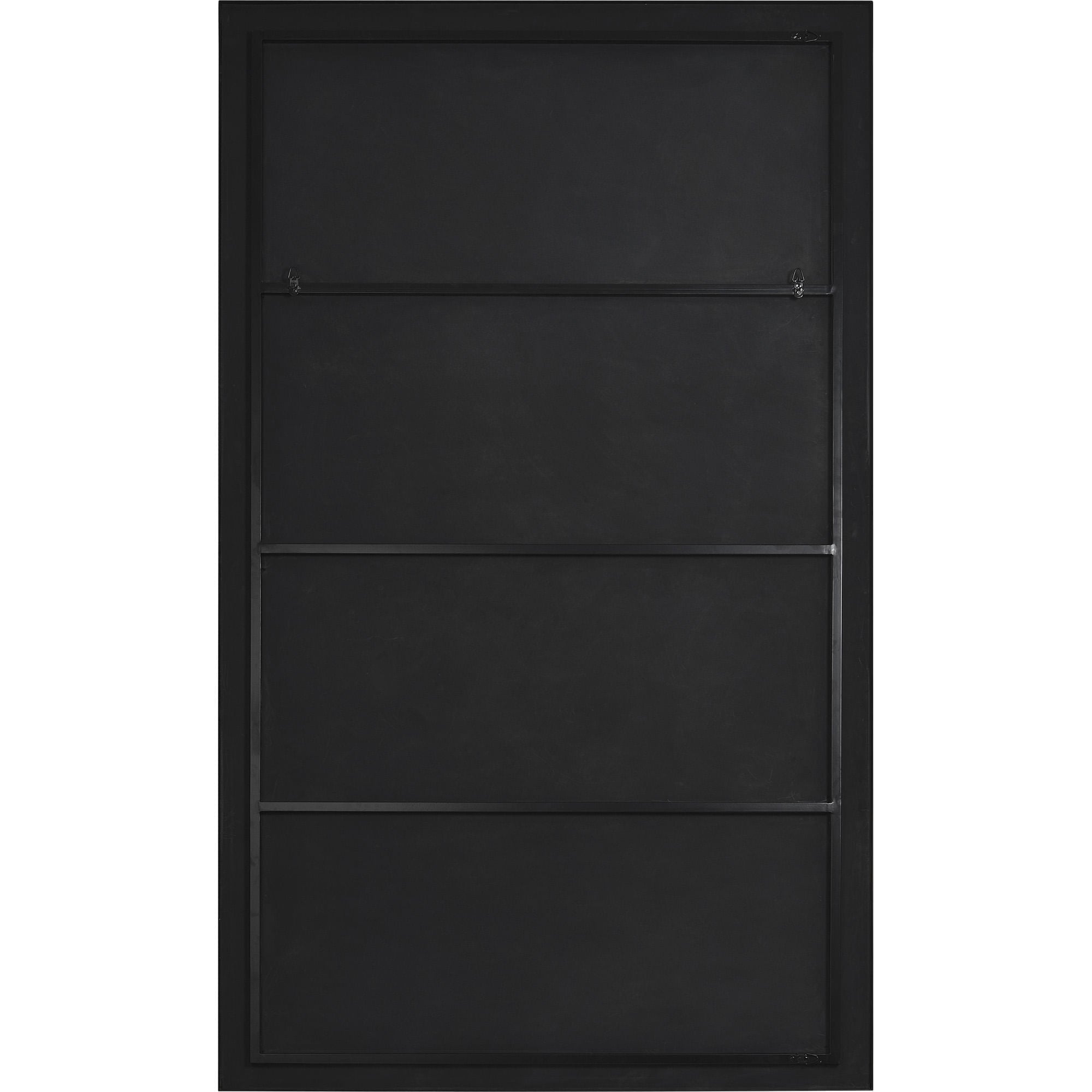 Keene mirror back view showing a solid black backing with mounting hardware.