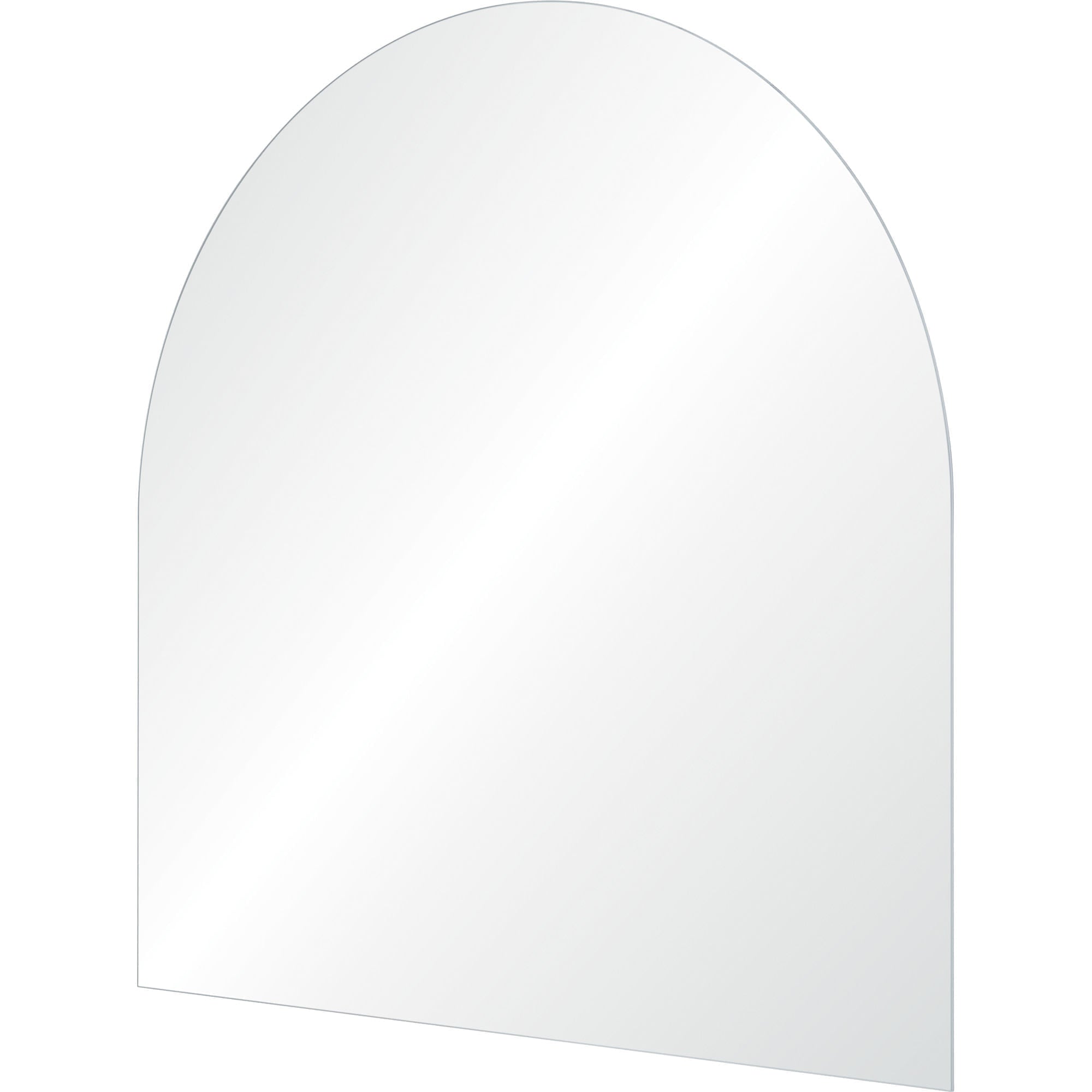 Beasley mirror with an arched top, featuring a clear reflective surface.