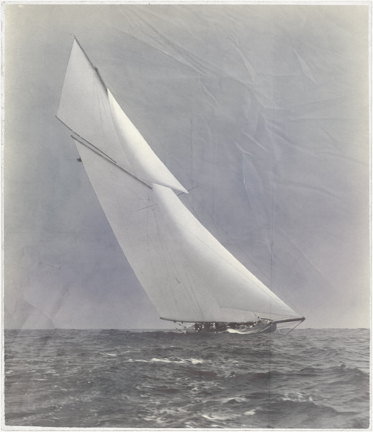 Indigo Stained – Yacht Columbia — figurative fine art print in cool tones at Laurie Yapp Home