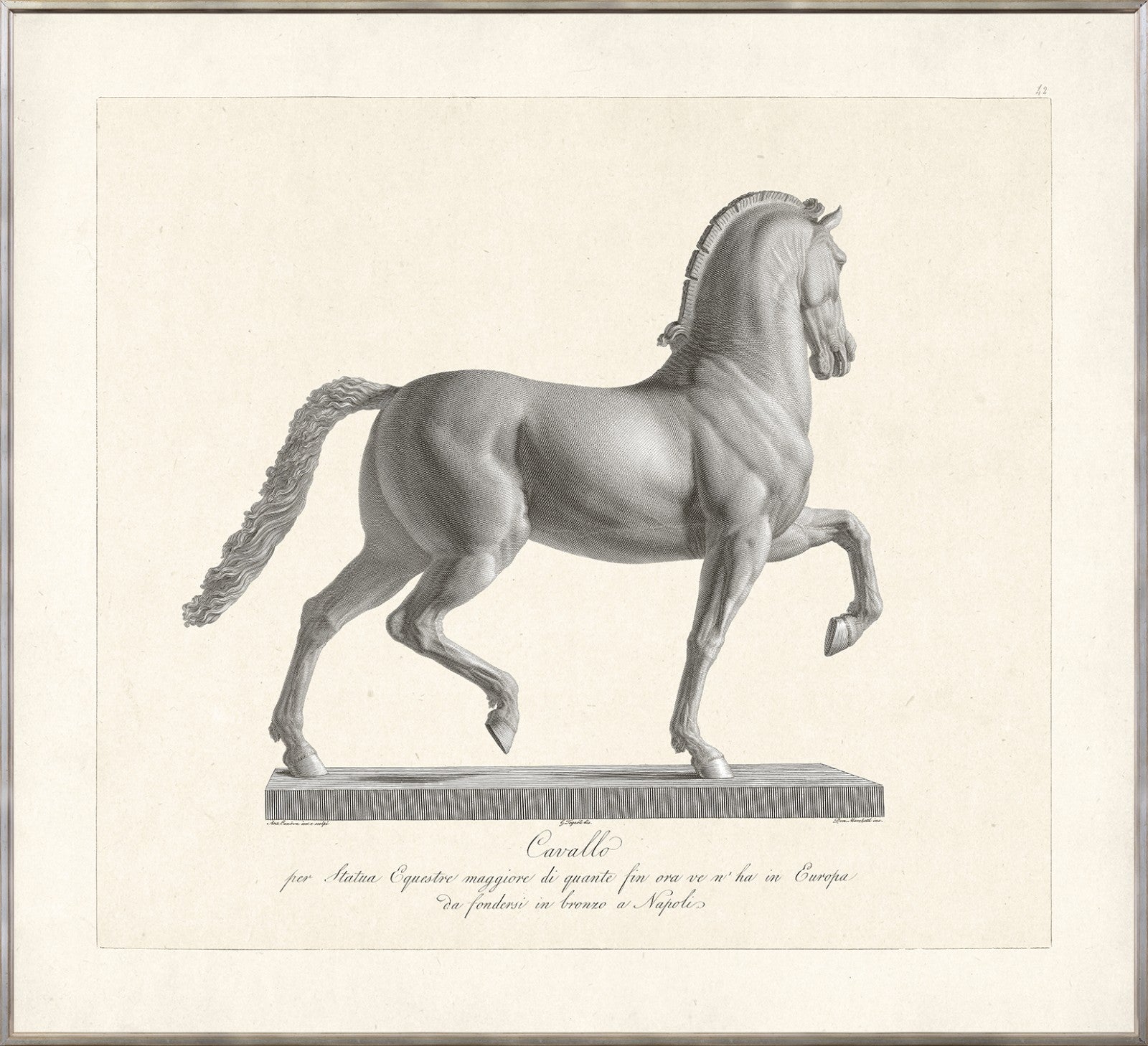 Cavallo Etching 1812 I framed art print