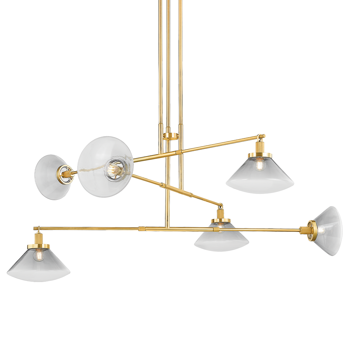 Mendon Chandelier in aged brass — a Hudson Valley chandelier for dining rooms, entries, and living rooms at Laurie Yapp Home.