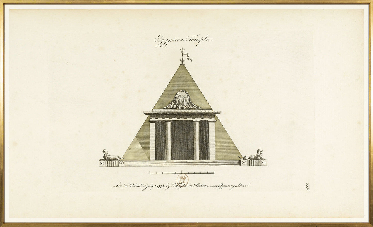 Engraving Egyptian Temple 1778 framed art print