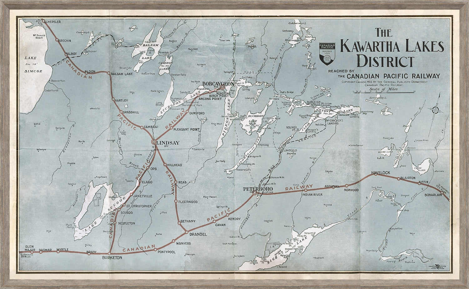 Map – Kawartha Lakes wall art