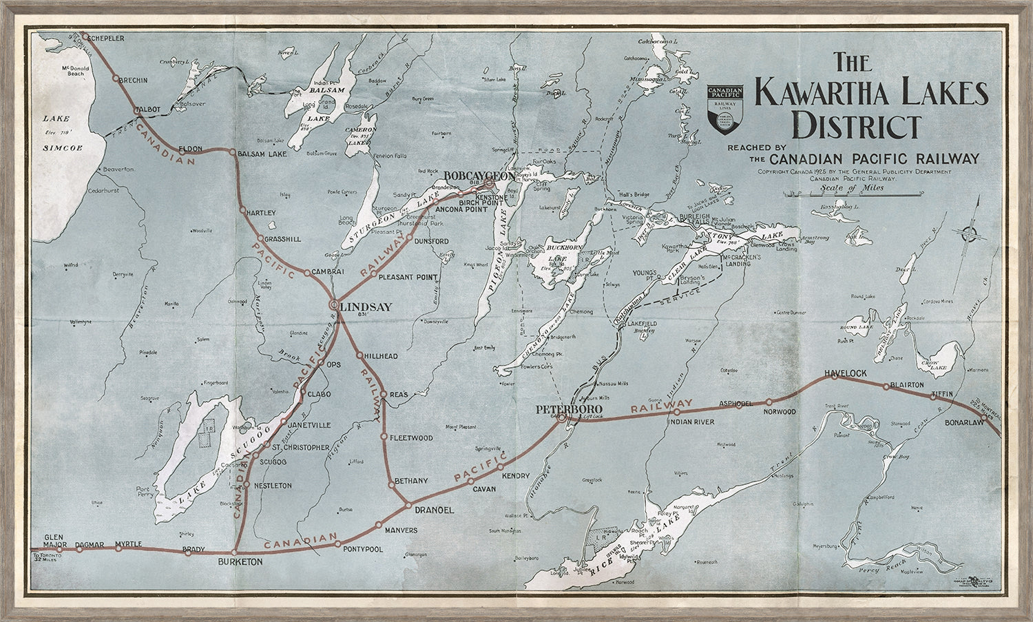 Map – Kawartha Lakes wall art