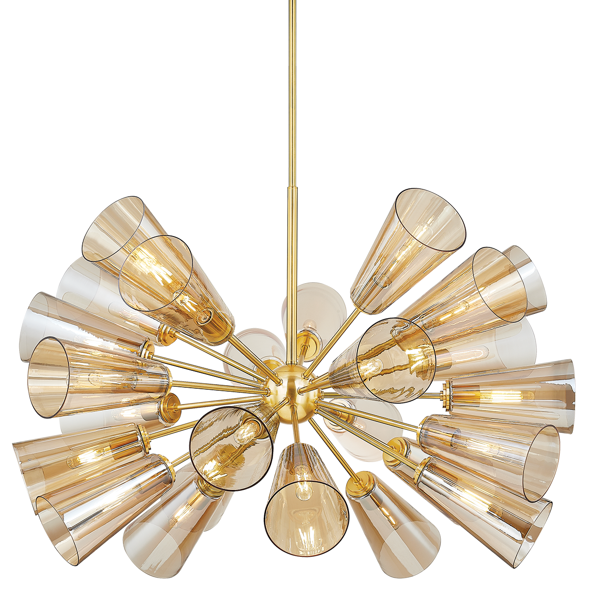 Hartwood Chandelier 45" in aged brass — a Hudson Valley chandelier for dining rooms, entries, and living rooms at Laurie Yapp Home.