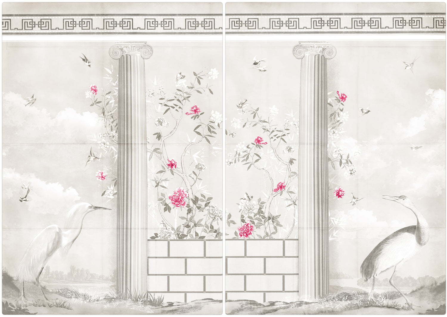 Greco-Roman Aviary Diptych — architecture and travel fine art print shown from another angle