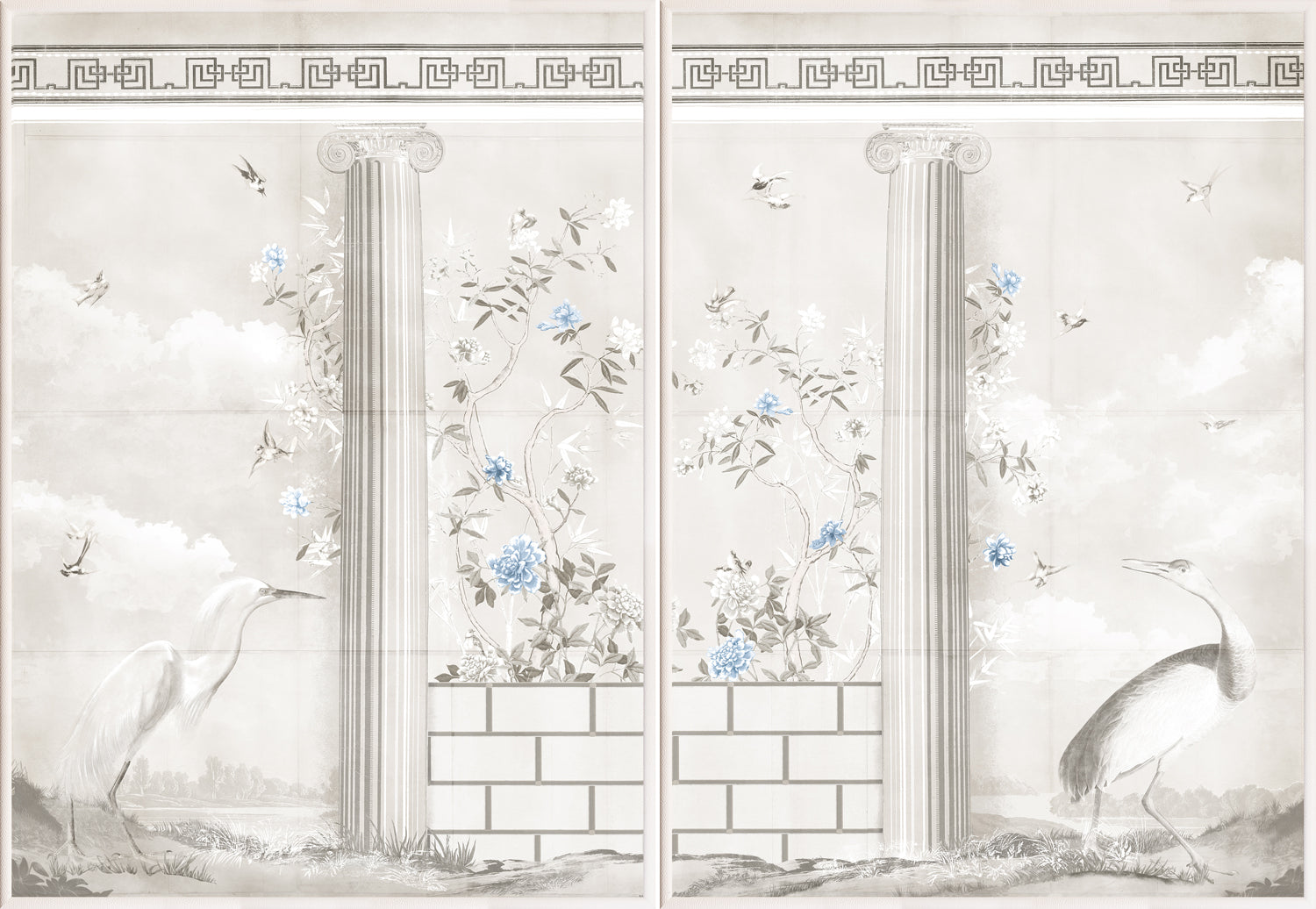 Greco-Roman Aviary Diptych — architecture and travel fine art print shown from another angle