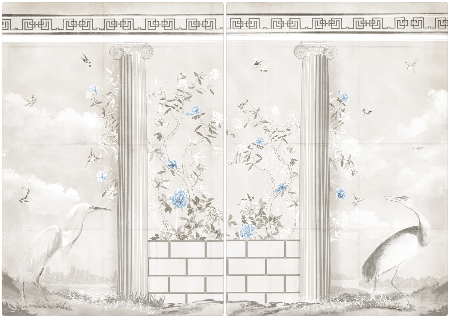 Greco-Roman Aviary Diptych — architecture and travel fine art print shown from another angle