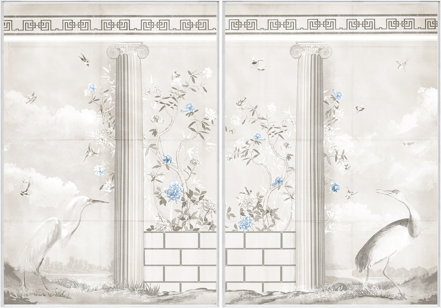 Greco-Roman Aviary Diptych — architecture and travel fine art print shown from another angle