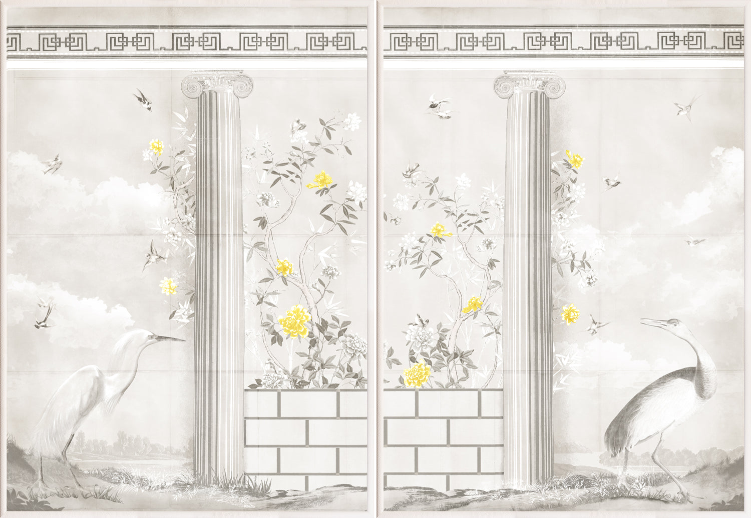 Greco-Roman Aviary Diptych — architecture and travel fine art print shown from another angle