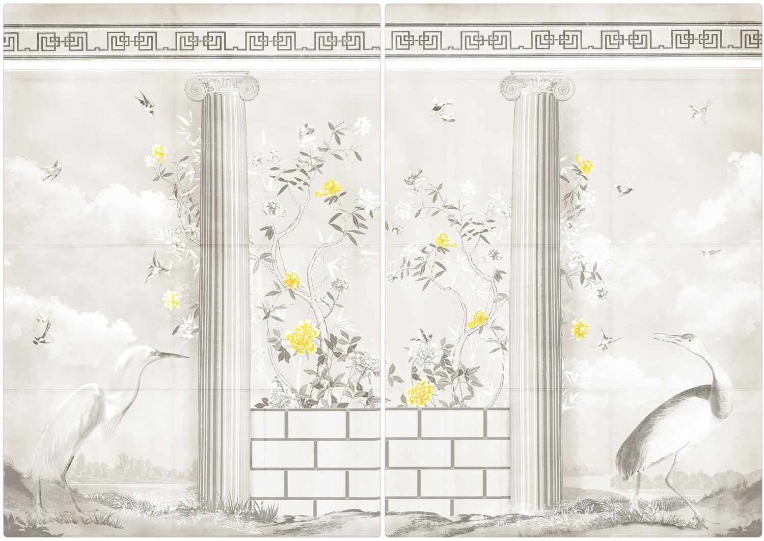 Greco-Roman Aviary Diptych — architecture and travel fine art print shown from another angle