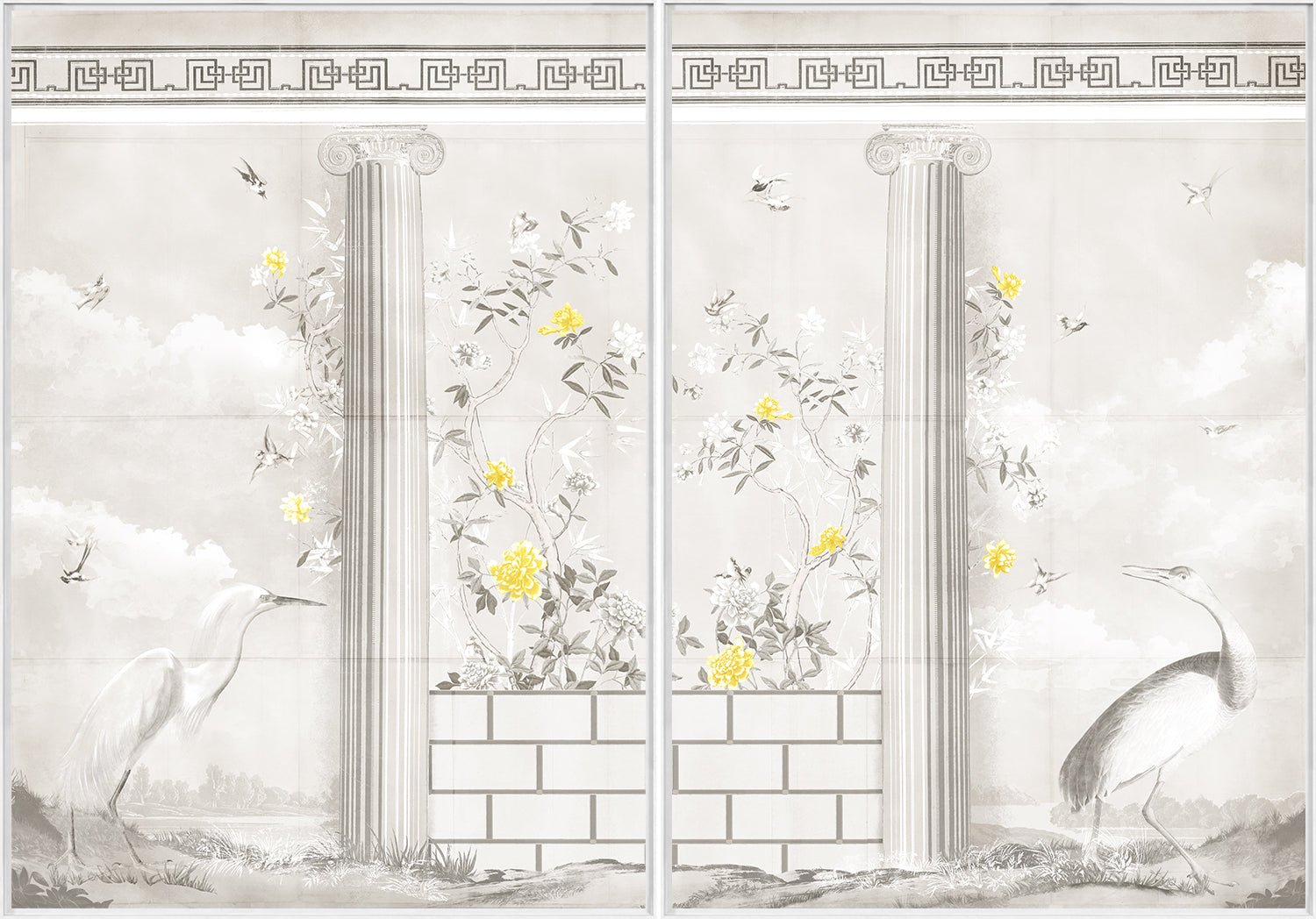 Greco-Roman Aviary Diptych — architecture and travel fine art print shown from another angle
