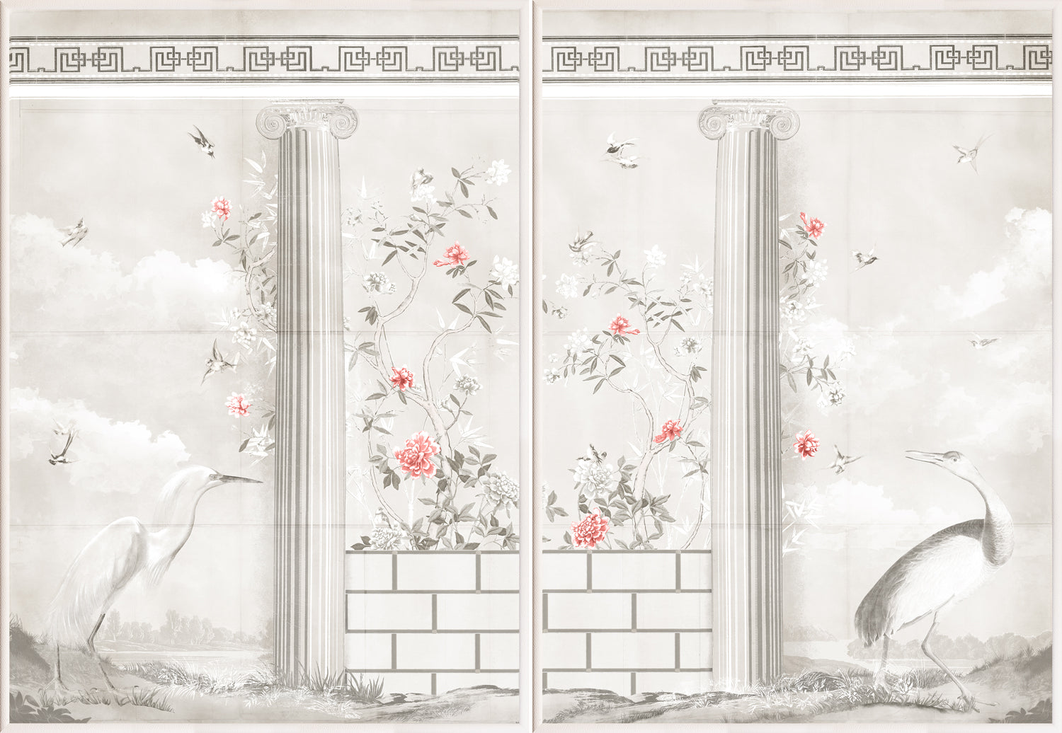 Greco-Roman Aviary Diptych — architecture and travel fine art print shown from another angle