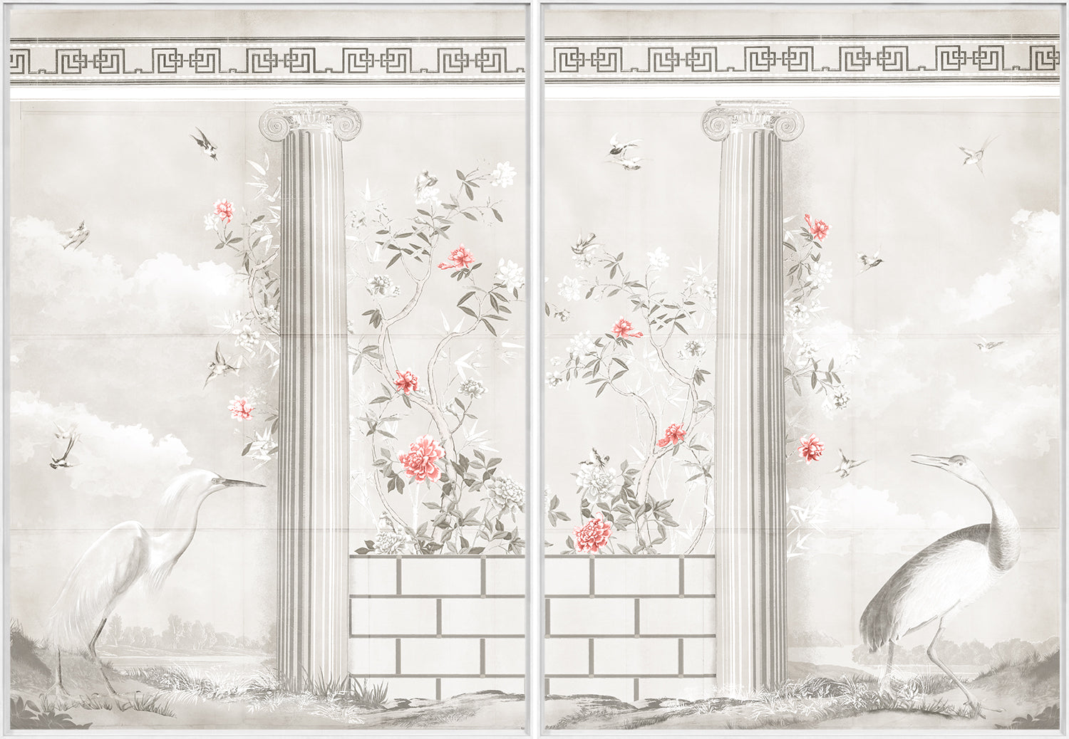 Greco-Roman Aviary Diptych — architecture and travel fine art print shown from another angle