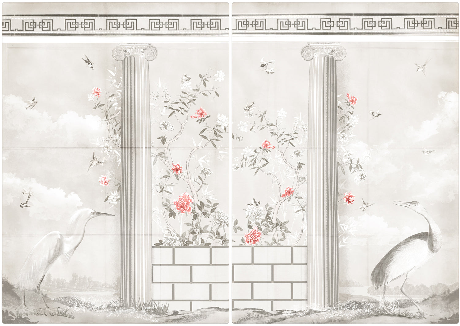 Greco-Roman Aviary Diptych — architecture and travel fine art print shown from another angle