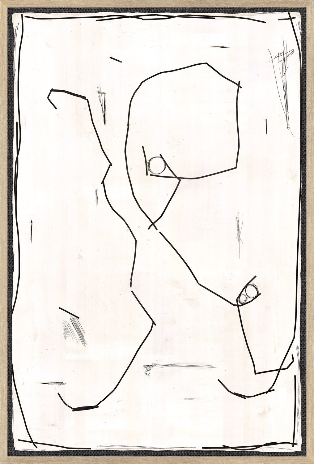 Modern Hieroglyph I — abstract fine art print in neutral tones at Laurie Yapp Home