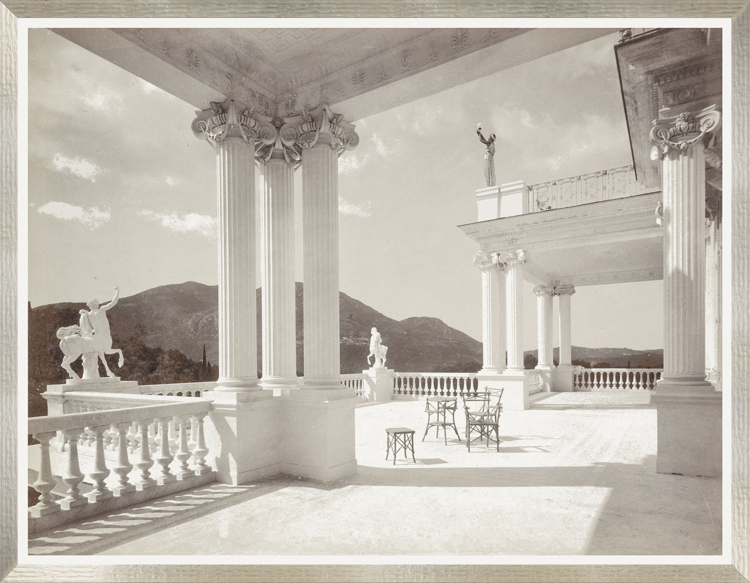 Palace Achilleion Corfu C. 1895 wall art featuring classical architecture and sculptures