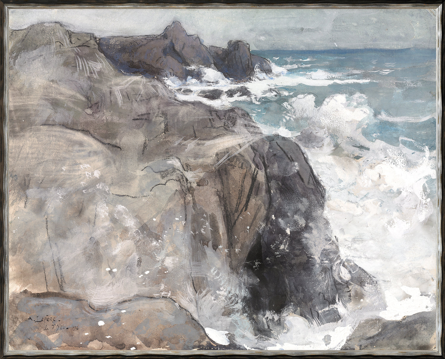 Collection Vintage Storm On The Island Of Yeu 1916 framed art print