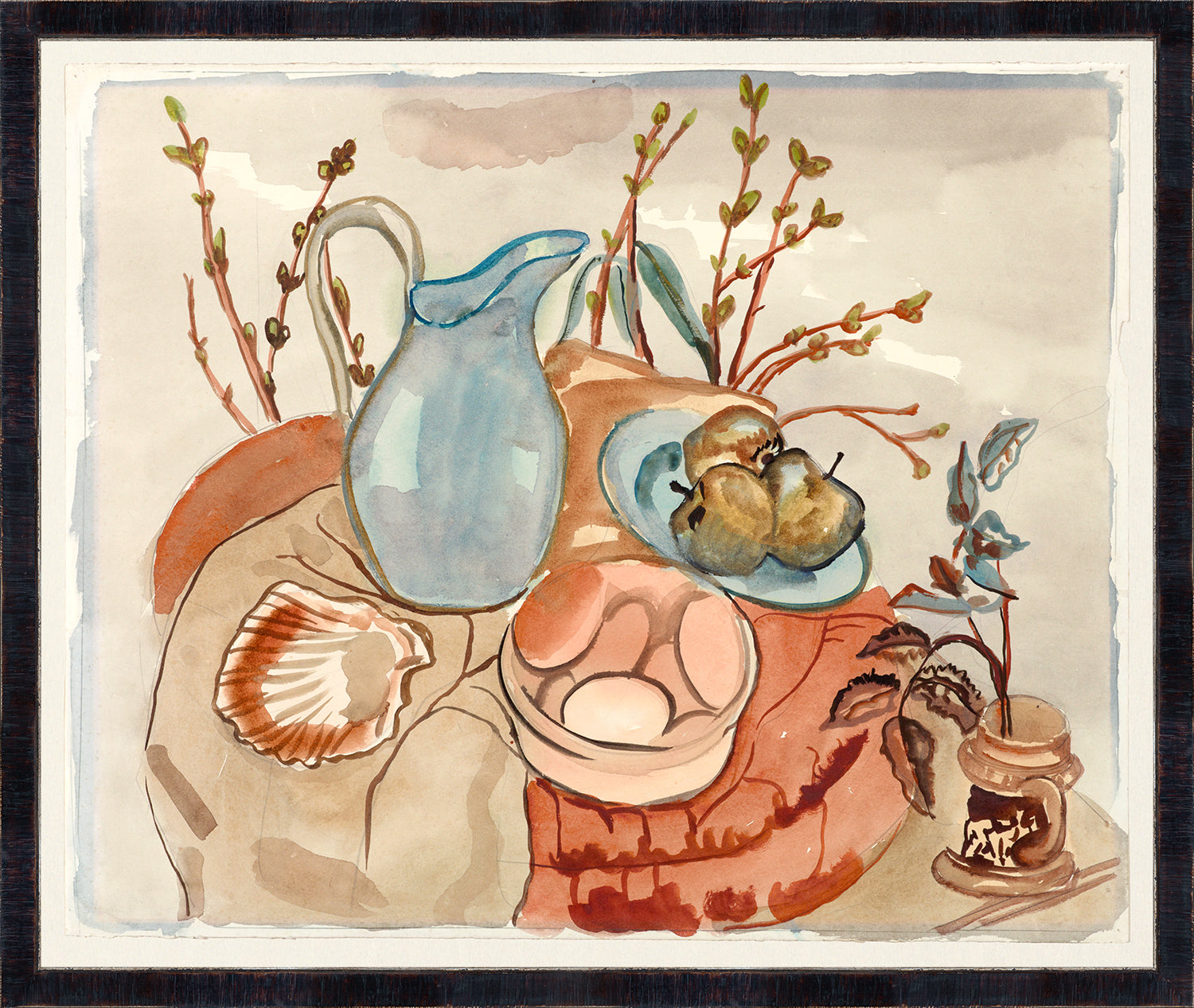 Collection Vintage Still Life With Eggs And Willow 1929 framed art print