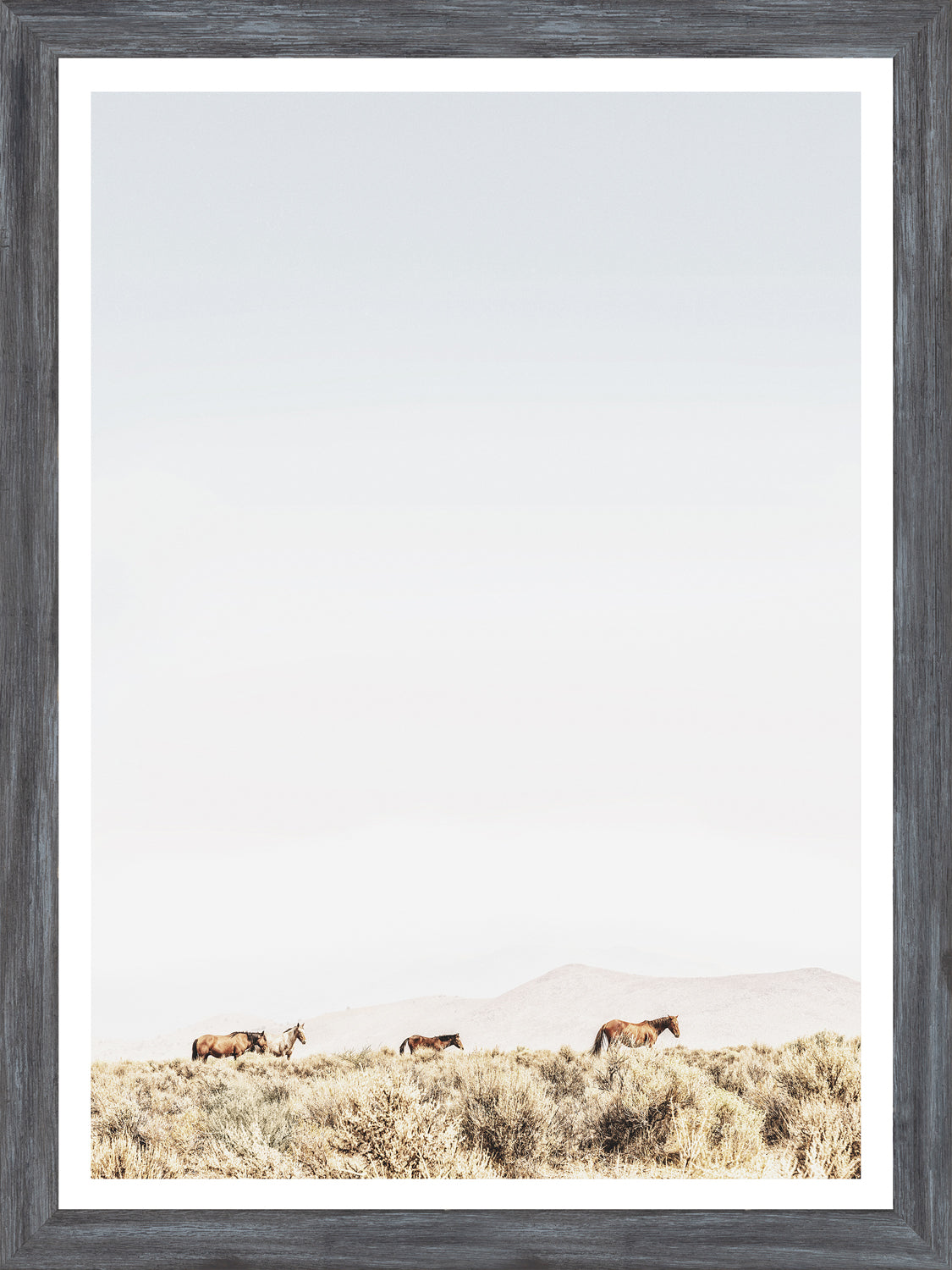 Sage Ridge, Horses — nature and landscape fine art print shown from another angle