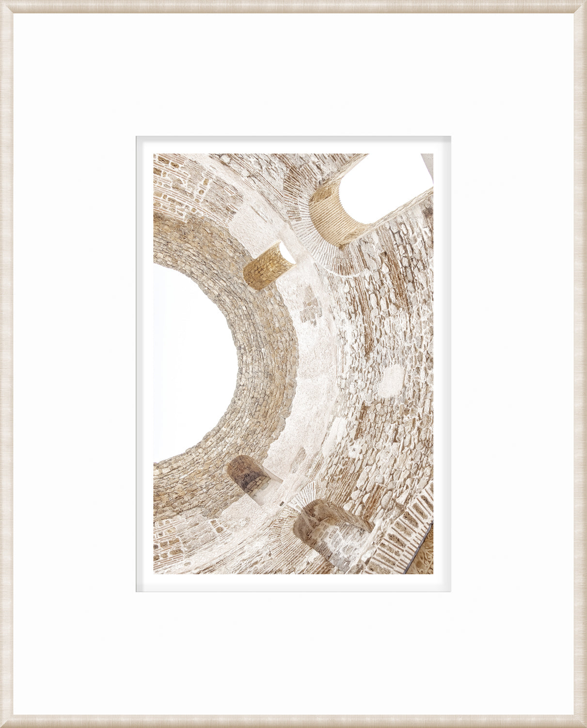 Masonry – Roman Temple wall art showcasing a stone dome with light openings.