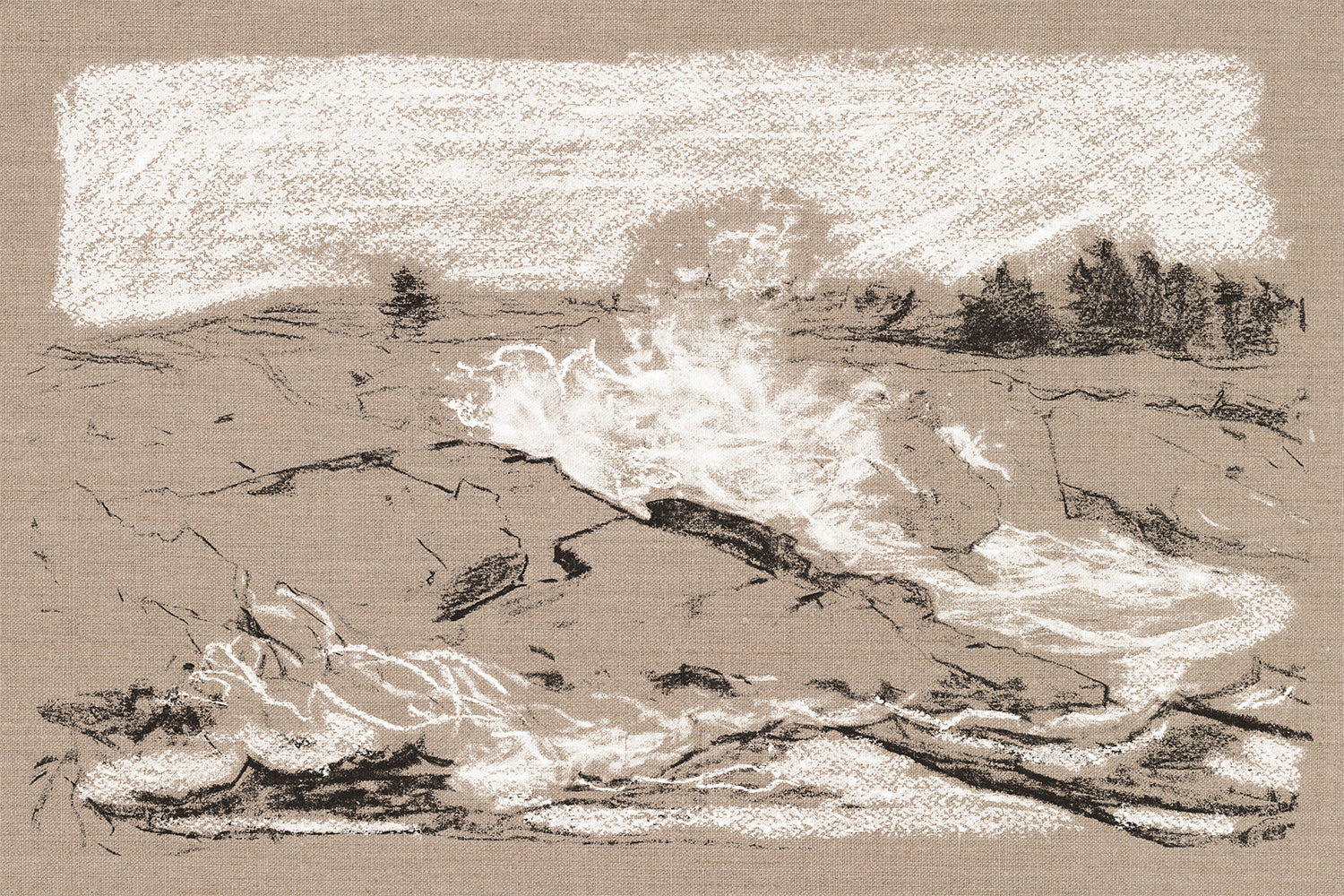 Plein Air Seascape II — nature and landscape fine art print in neutral tones at Laurie Yapp Home