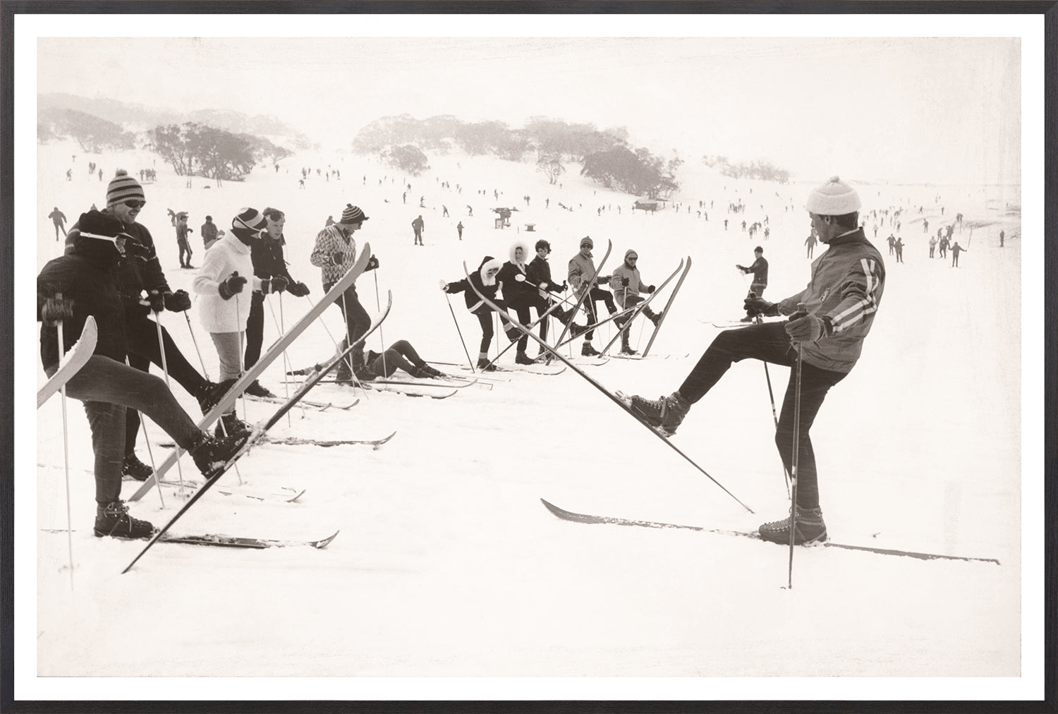 Ski Instruction C 1966 framed art print