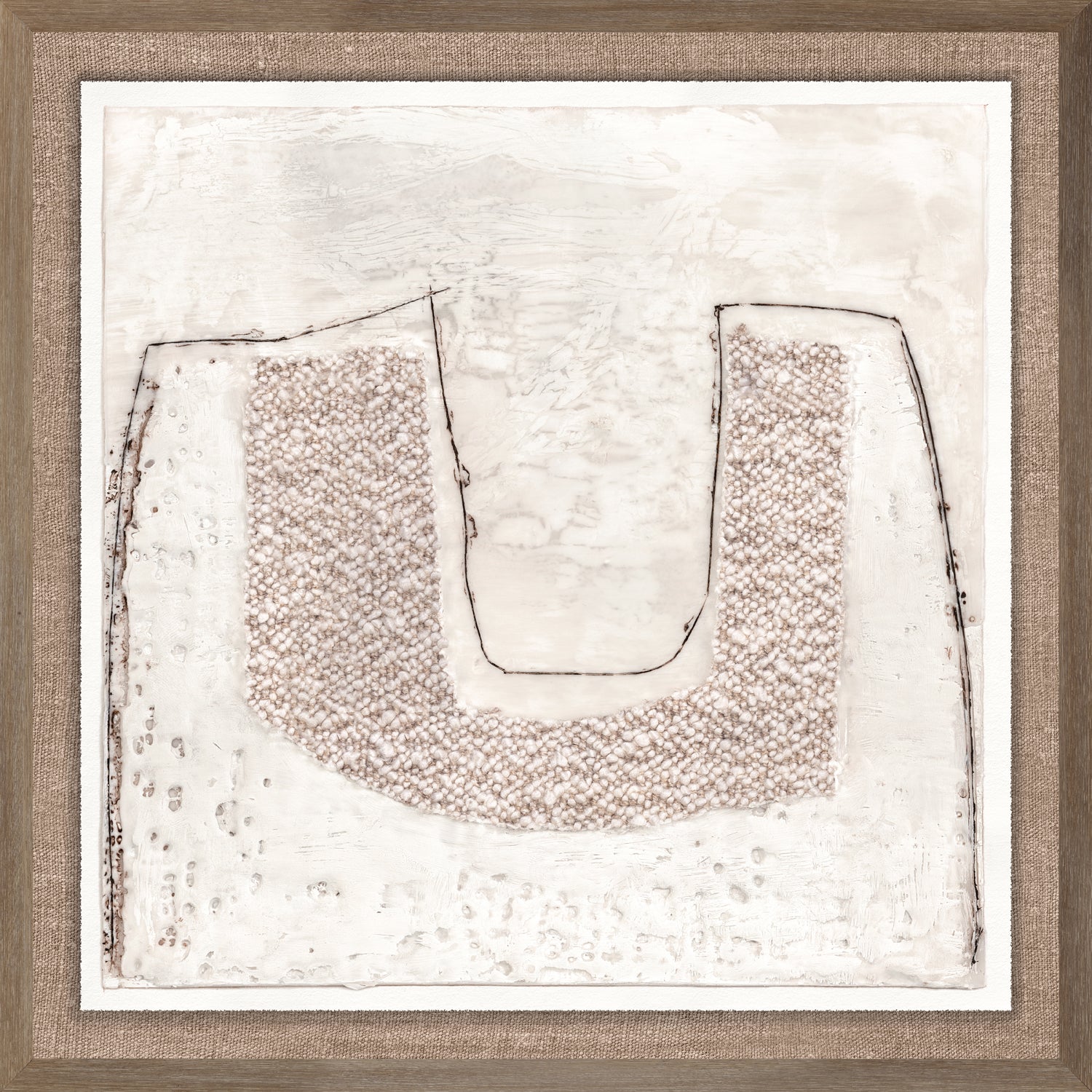 Encaustic Neutrals IV — abstract fine art print in neutral tones at Laurie Yapp Home