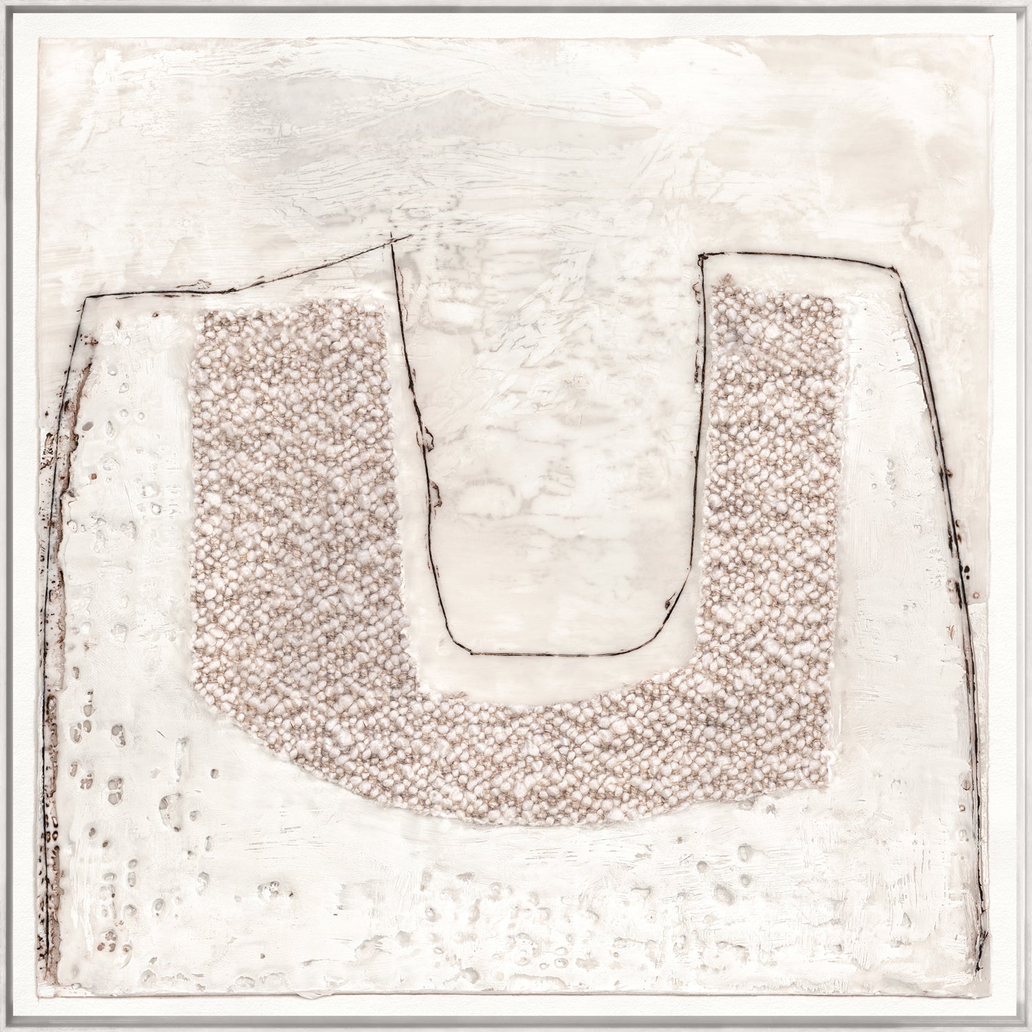 Encaustic Neutrals IV — abstract fine art print shown from another angle