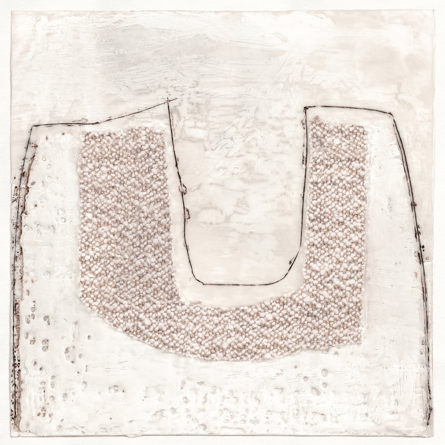 Encaustic Neutrals IV — abstract fine art print shown from another angle