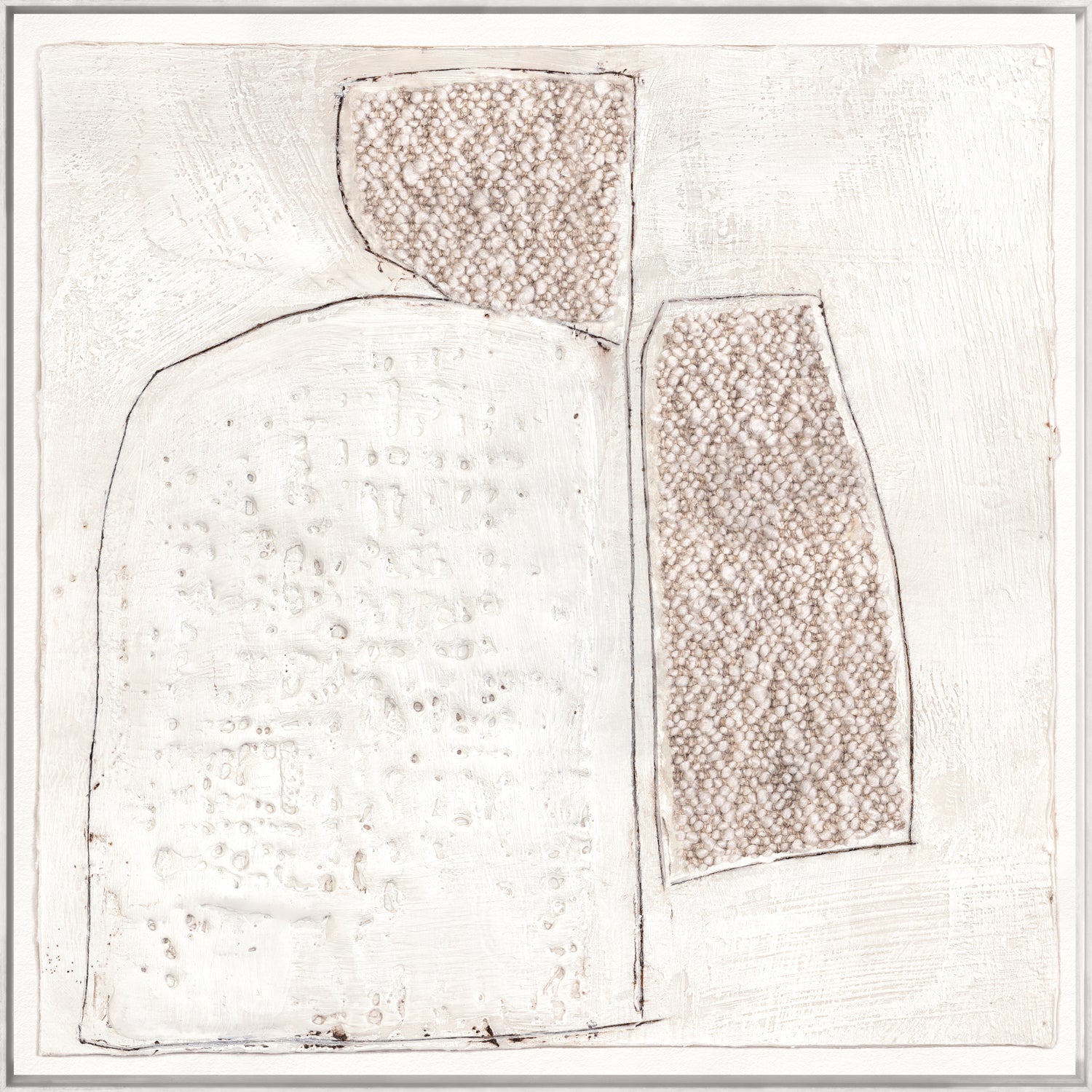 Encaustic Neutrals V — abstract fine art print shown from another angle
