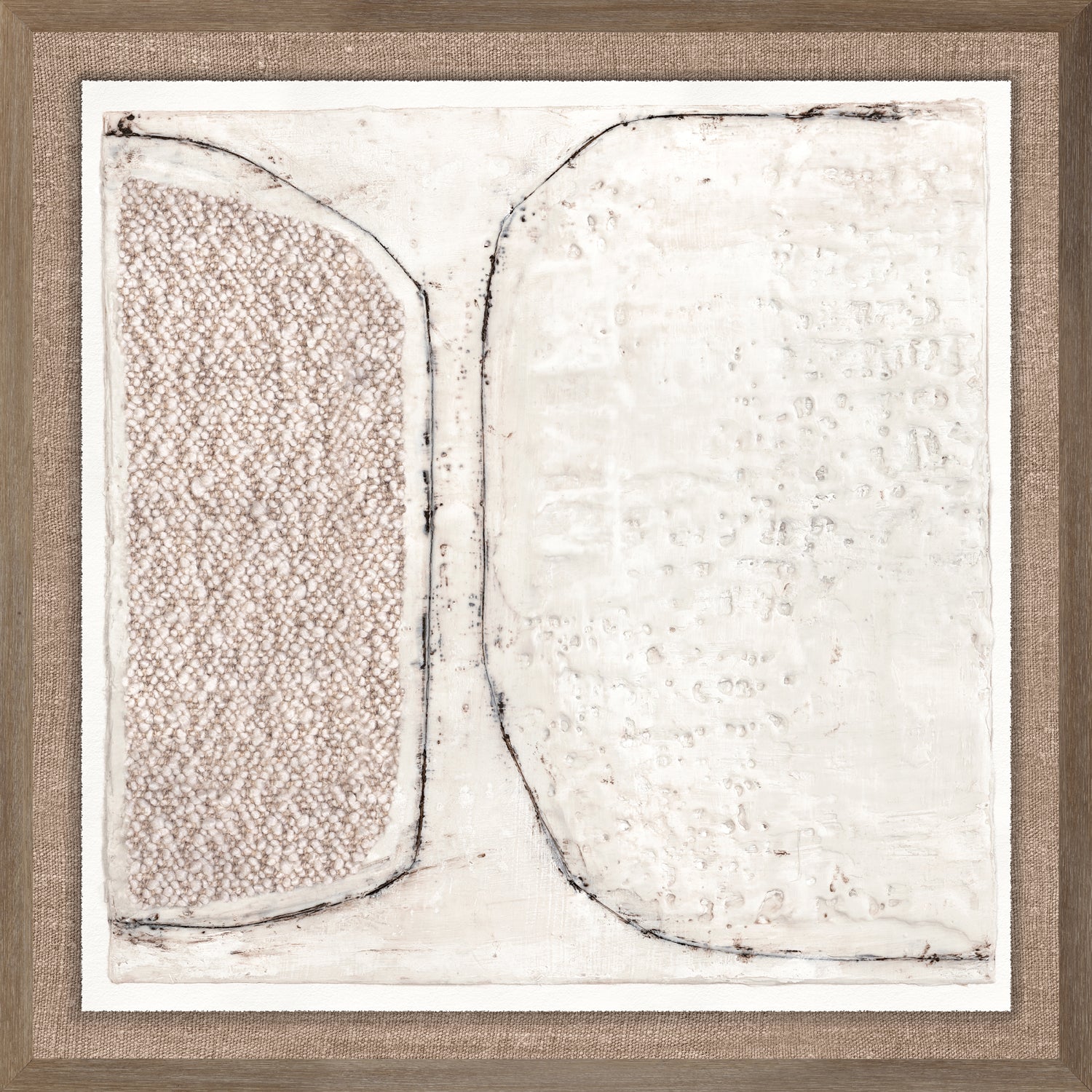 Encaustic Neutrals VI — abstract fine art print in neutral tones at Laurie Yapp Home