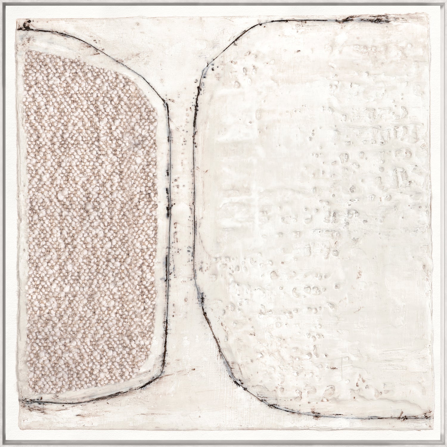 Encaustic Neutrals VI — abstract fine art print shown from another angle