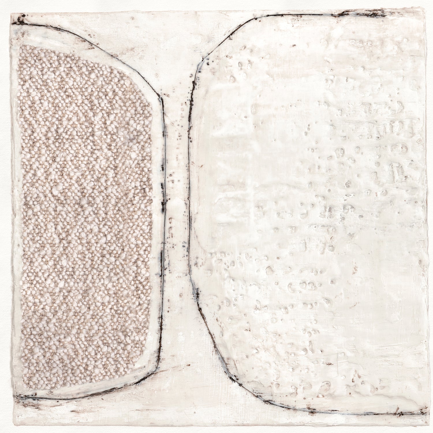 Encaustic Neutrals VI — abstract fine art print shown from another angle