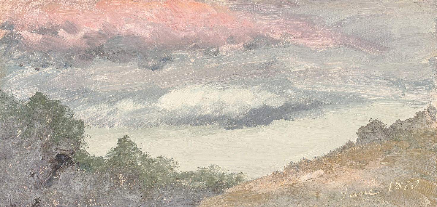 Hudson River School – Clouds Over Church’s Farm C. 1870 — nature and landscape fine art print in cool tones at Laurie Yapp Home