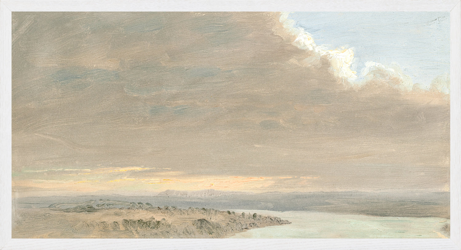 Hudson River School – Sunset, Hudson Valley C. 1870 — nature and landscape fine art print shown from another angle