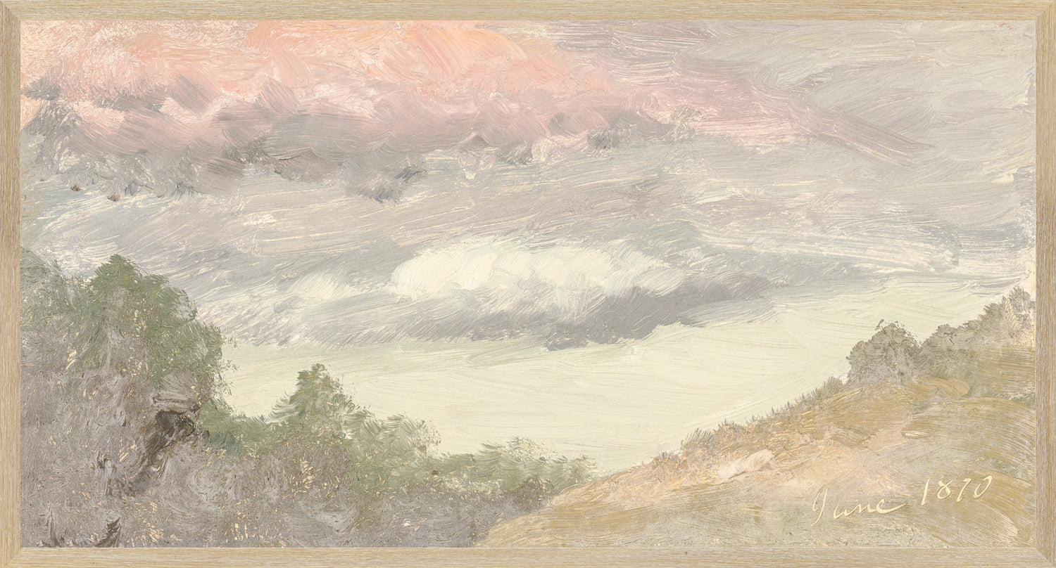 Hudson River School – Clouds Over Church’s Farm C. 1870 — nature and landscape fine art print shown from another angle