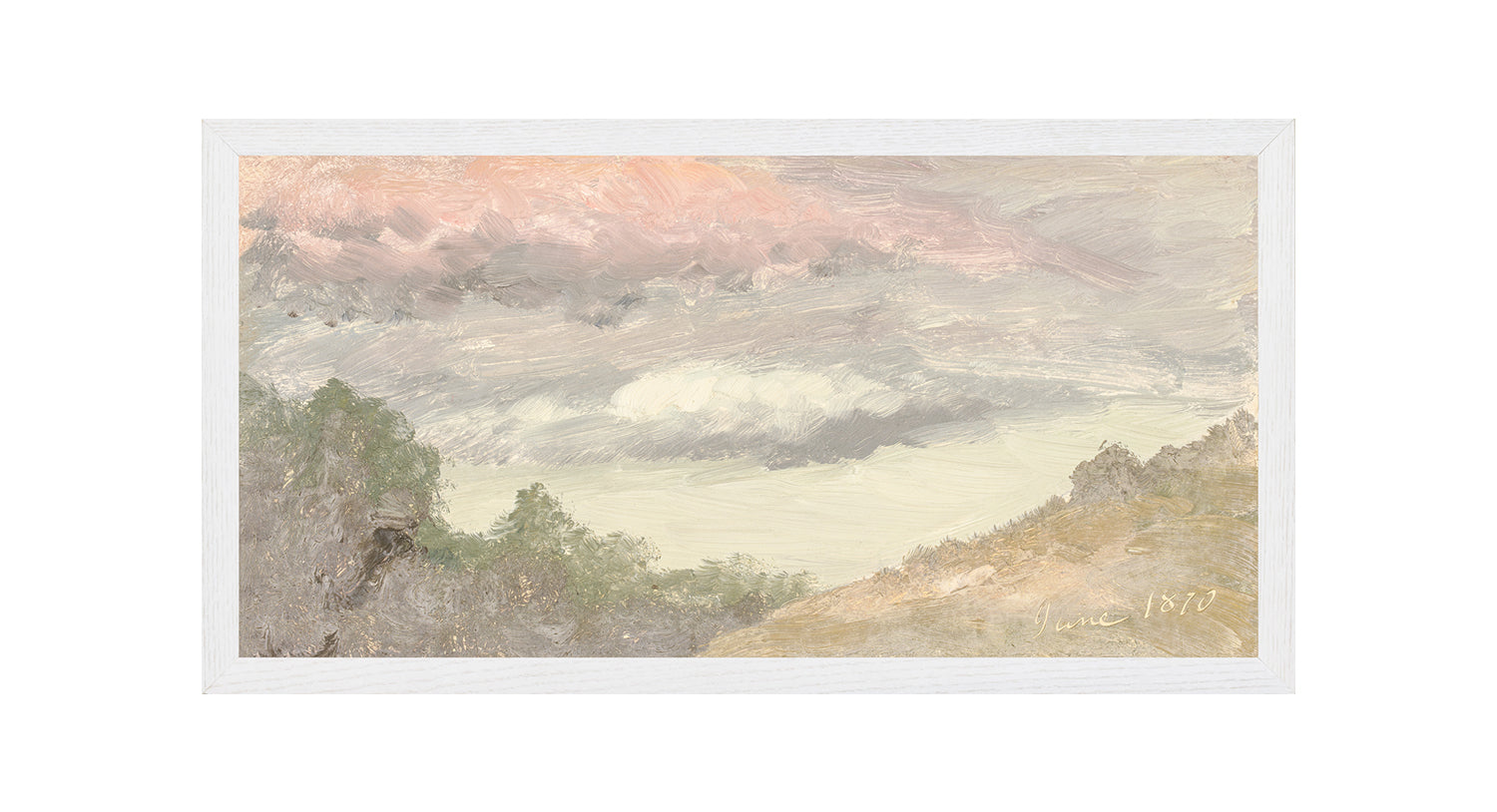 Hudson River School – Clouds Over Church’s Farm C. 1870 — nature and landscape fine art print shown from another angle