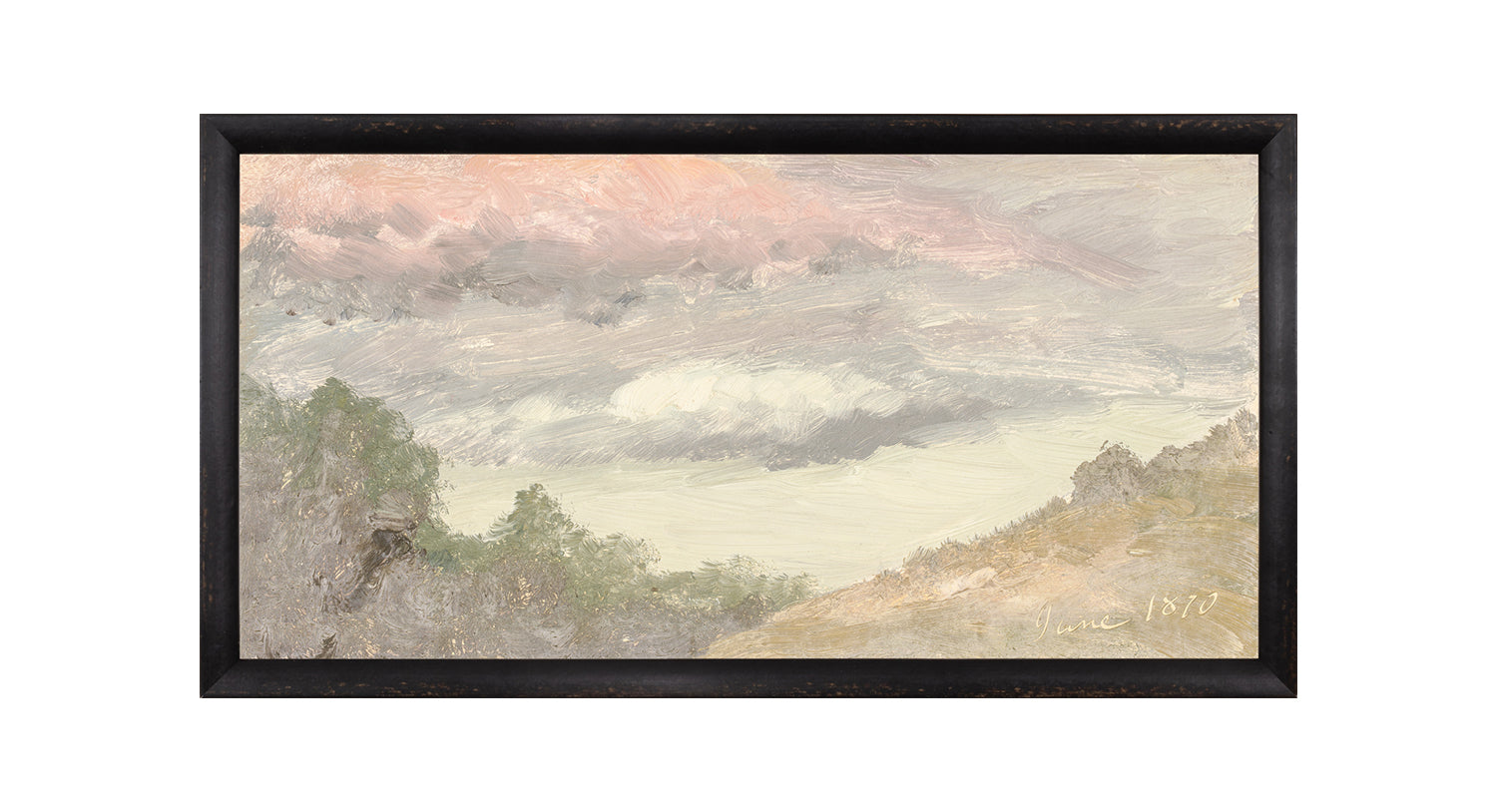 Hudson River School – Clouds Over Church’s Farm C. 1870 — nature and landscape fine art print shown from another angle