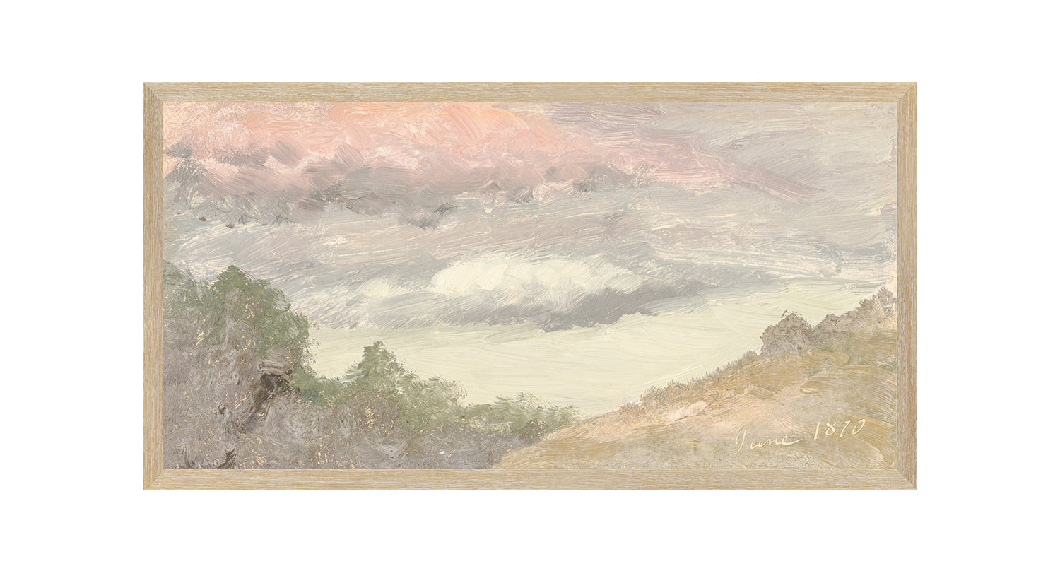 Hudson River School – Clouds Over Church’s Farm C. 1870 — nature and landscape fine art print shown from another angle