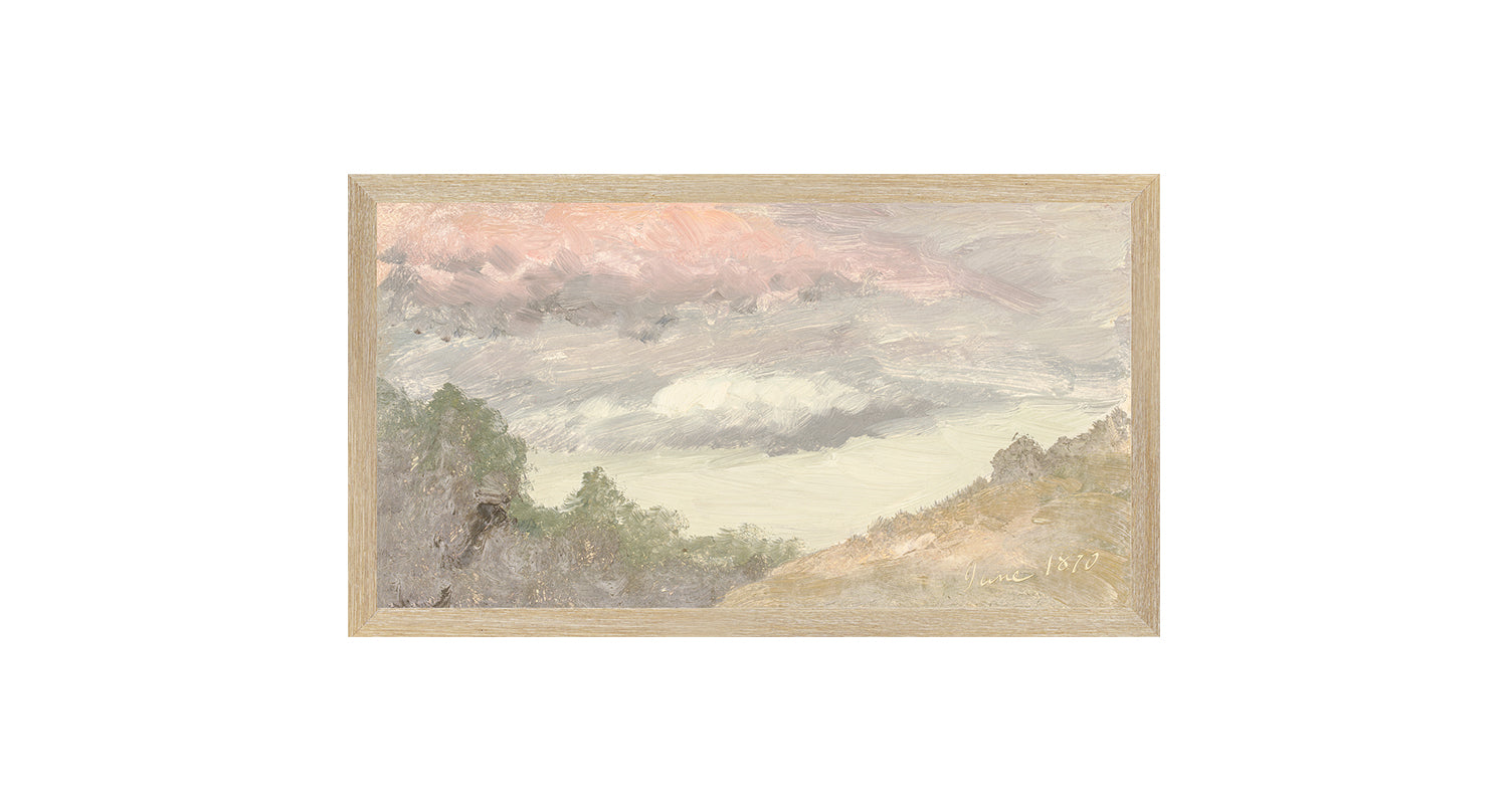 Hudson River School – Clouds Over Church’s Farm C. 1870 — nature and landscape fine art print shown from another angle