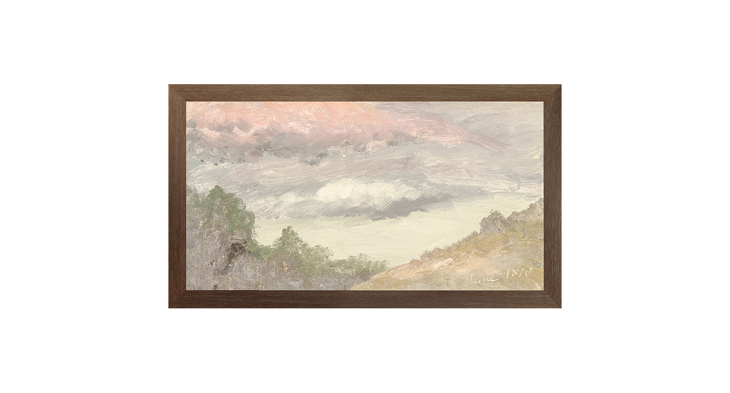 Hudson River School – Clouds Over Church’s Farm C. 1870 — nature and landscape fine art print shown from another angle